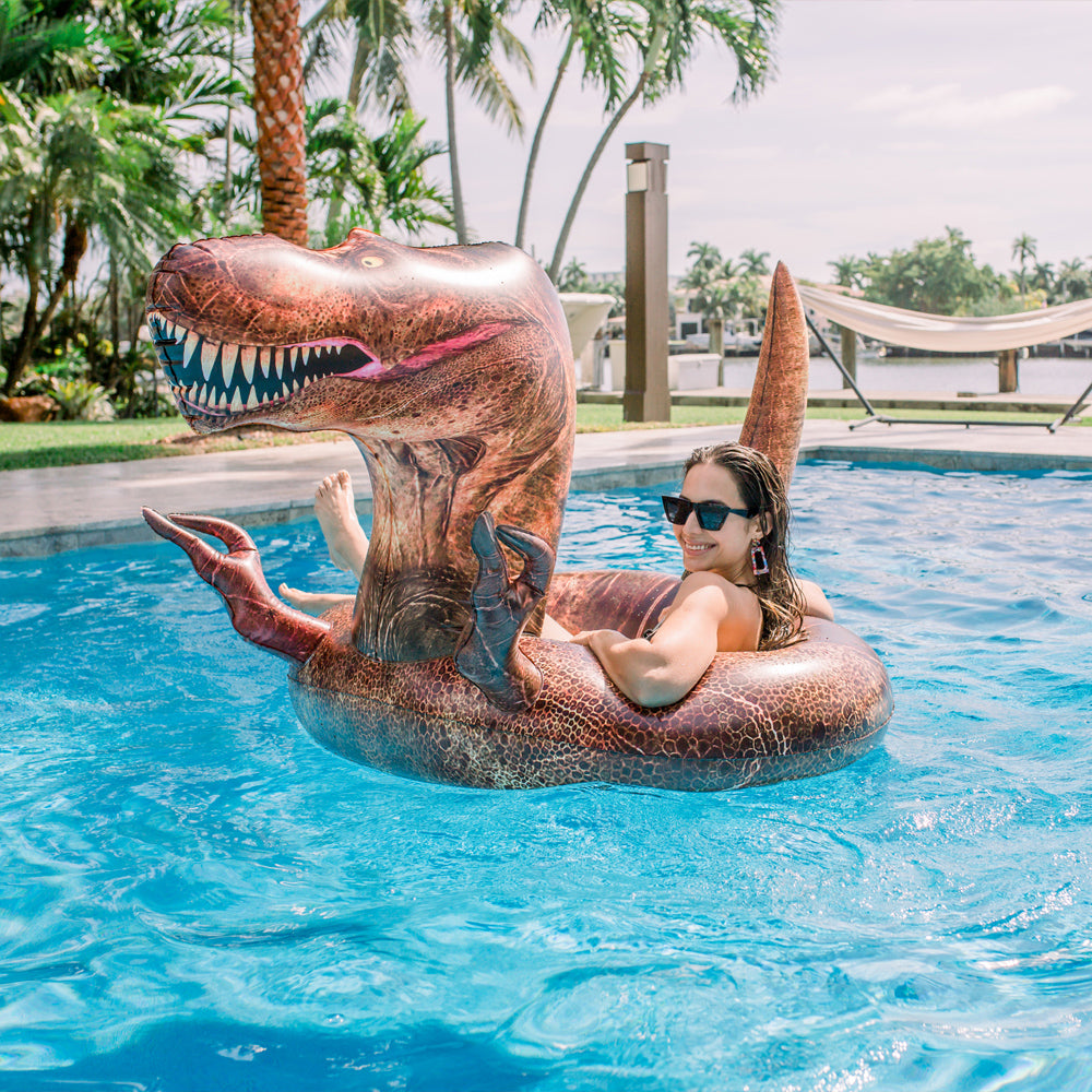 PoolCandy T-Rex Dinosaur Pool Float – Jumbo 48” RealPrint® Edition – The Ultimate Apex Float