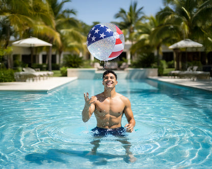 Inflatable Beach Ball Stars & Stripes Glitter