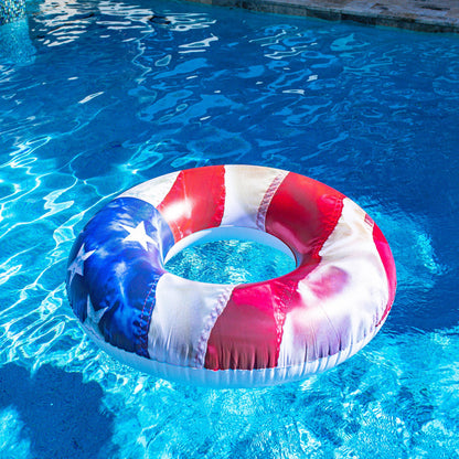 American Flag Inflatable Pool Tube Stars & Stripes 48"