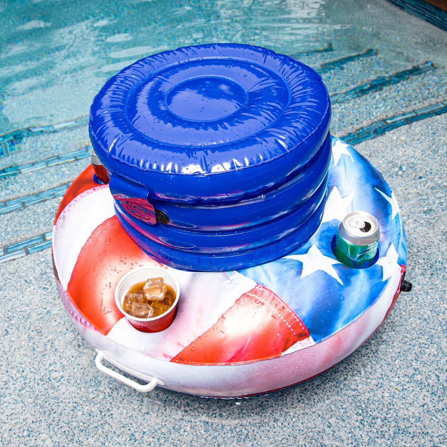 Inflatable Floating Drink Cooler Stars & Stripes PoolCandy