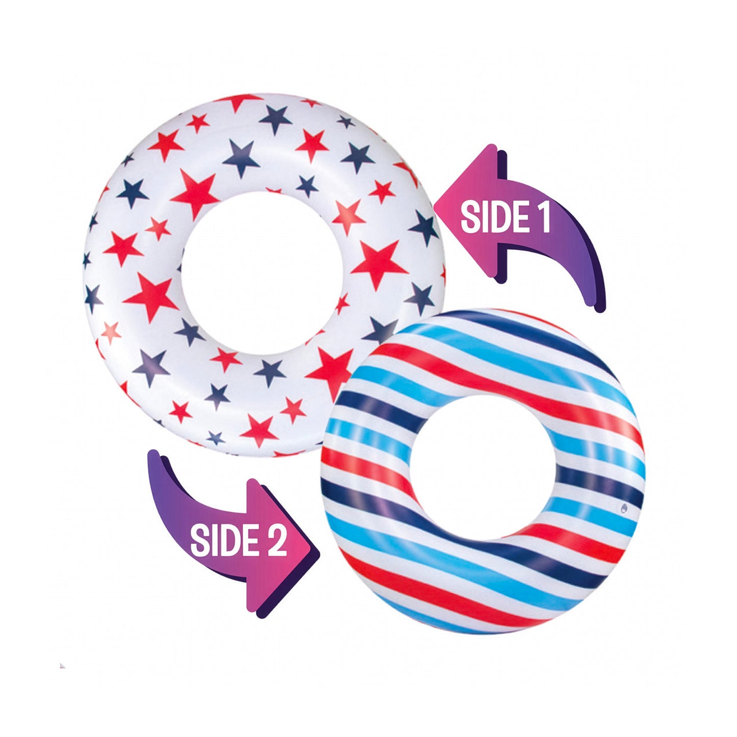 Red, White & Blue 36" Pool Tube Double Sided Stripes & Stars