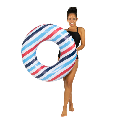 Red, White & Blue 36" Pool Tube Double Sided Stripes & Stars