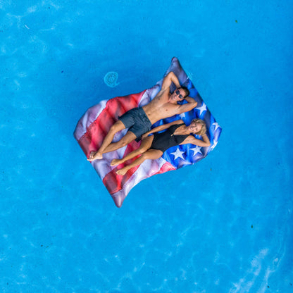 Inflatable Stars & Stripes Pool Raft Deluxe Giant 2 Person