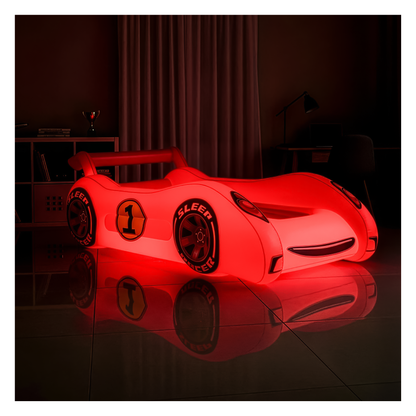 Sleep Racer Dream Car - Red Illuminated LED Inflatable Car Bed Age 3 to 12