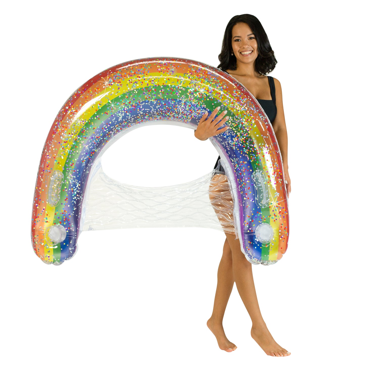 Inflatable Sun Chair Rainbow Classic Glitter PoolCandy
