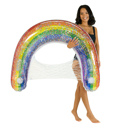 Inflatable Sun Chair Rainbow Classic Glitter PoolCandy