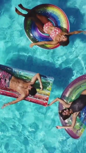 Inflatable Rainbow Pool Raft Deluxe Large Size