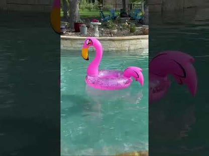 Inflatable Pool Tube Flamingo Animal Glitter PoolCandy
