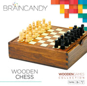 BrainCandy Wooden Travel Games Wooden Chess Game Set