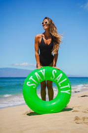 SplashParty 36" Beach & Pool Tube - - Sour Apple Green - "Stay Salty"