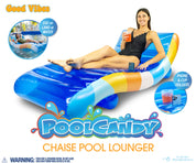 Good Vibes Deluxe Chaise Lounger inflatable pool raft.