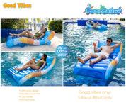 Good Vibes Deluxe Chaise Lounger inflatable pool raft.