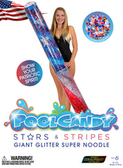 Inflatable Stars & Stripes Pool Noodle Float Glitter Super Size