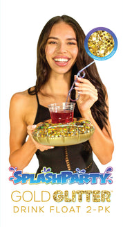 SplashParty Glitter Drink Float 2-Pack Gold Glitter