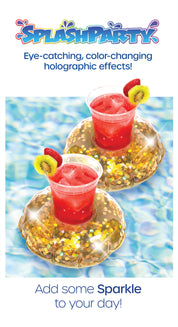 SplashParty Glitter Drink Float 2-Pack Gold Glitter