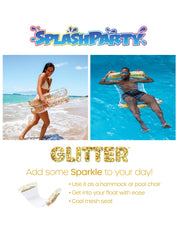 SplashParty Gold Glitter Pool Hammock