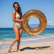 SplashParty 36" Beach & Pool Tube with Glitter - Gold Glitter