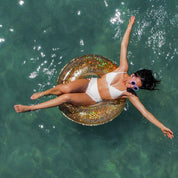 SplashParty 36" Beach & Pool Tube with Glitter - Gold Glitter