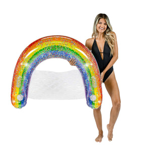Inflatable Sun Chair Rainbow Glitter Large Size