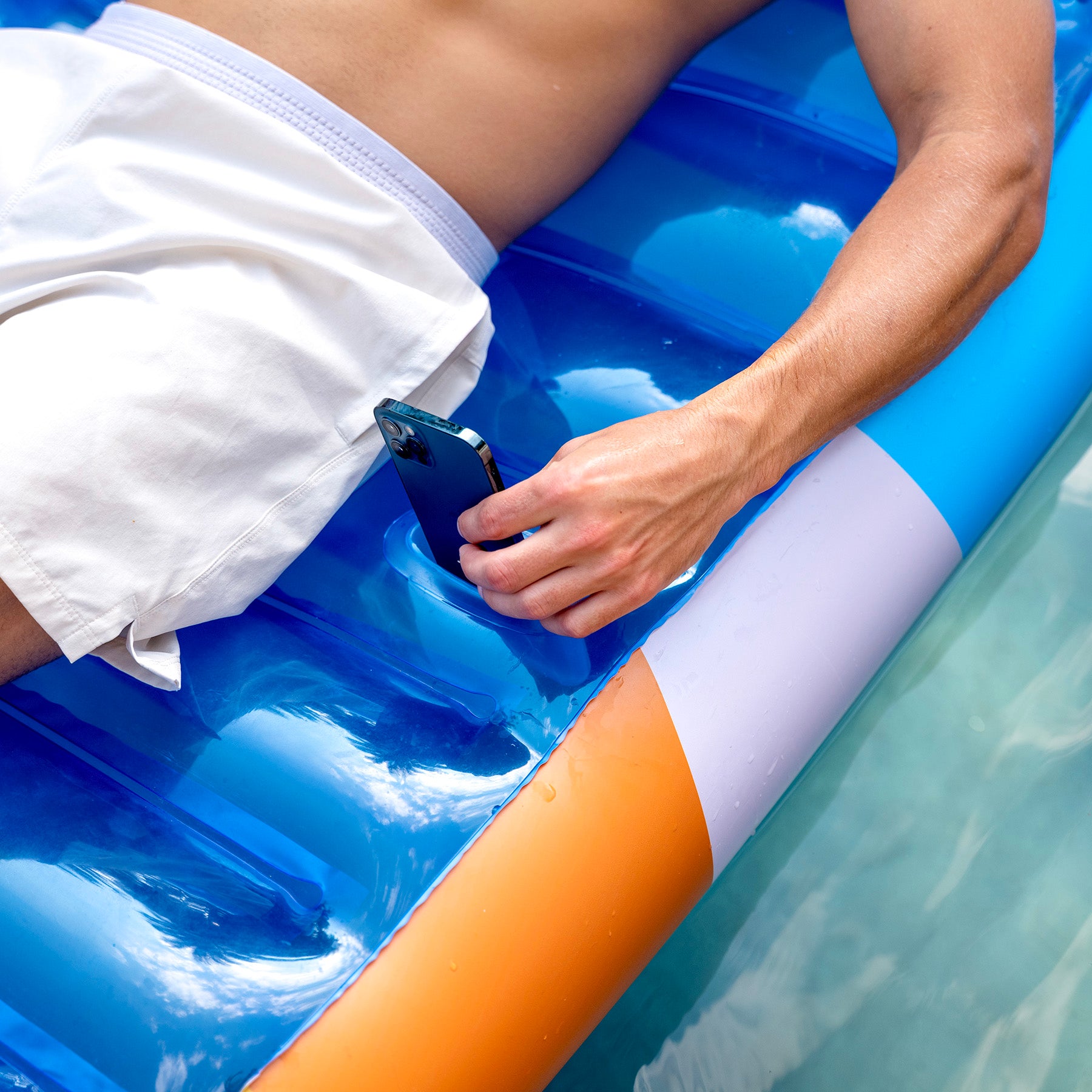 Good Vibes Deluxe Chaise Lounger inflatable pool raft.