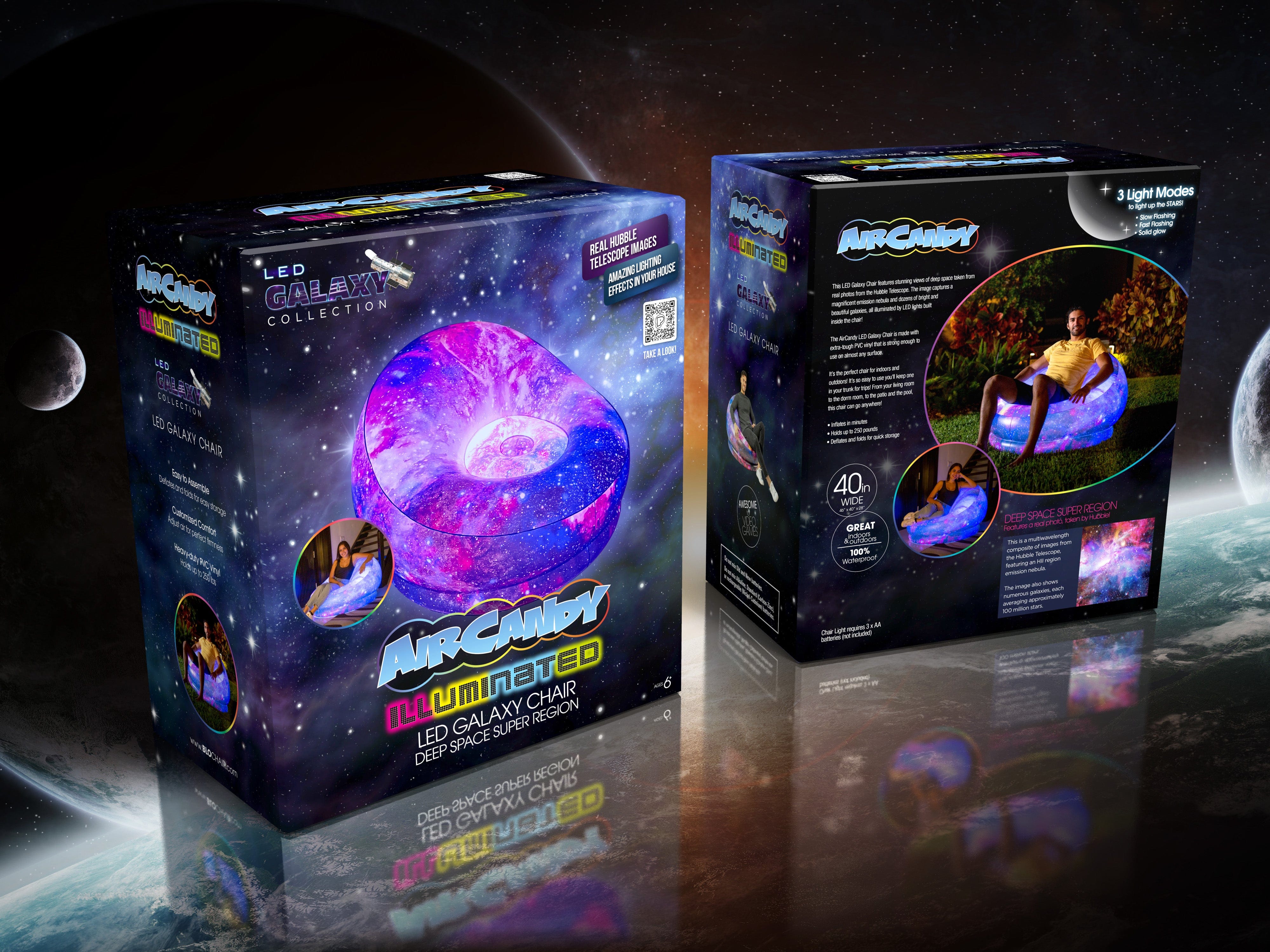 PoolCandy AirCandy Illuminated Galaxy LED Chair Deep Space