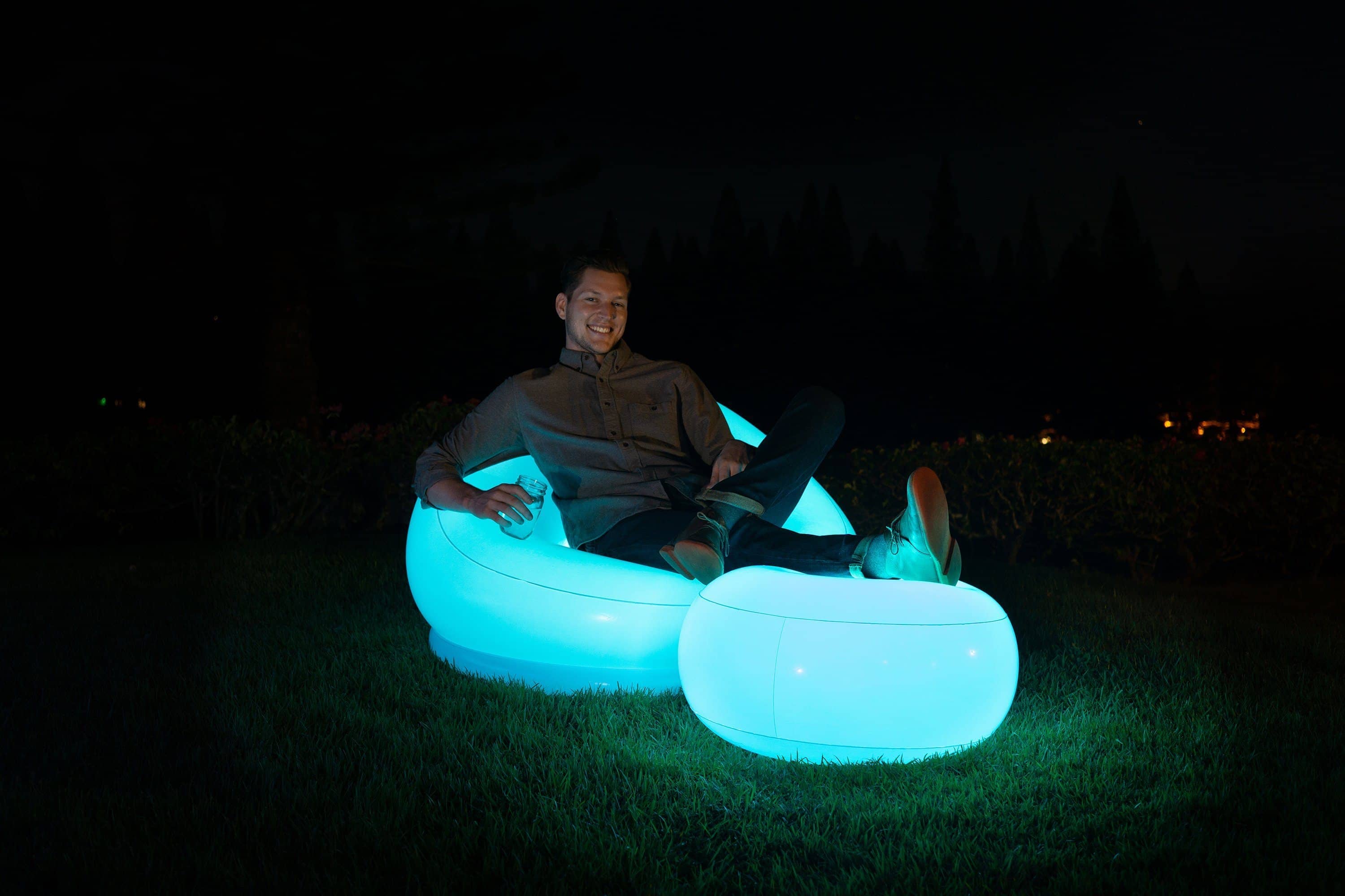 Inflatable Ottoman Illuminated LED 23 Inch AirCandy