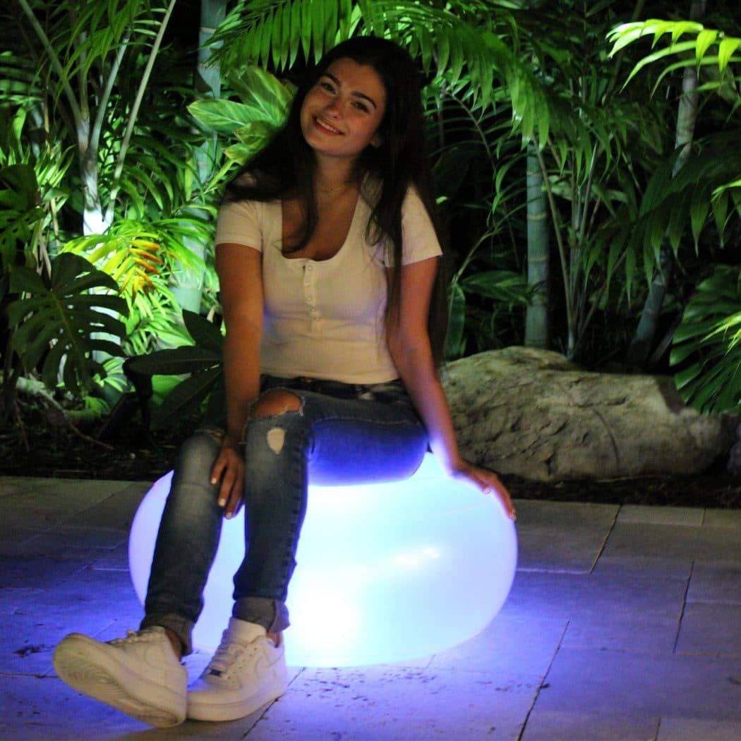 Inflatable Ottoman Illuminated LED 23 Inch AirCandy