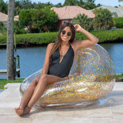 Inflatable Chair BloChair Gold Glitter AirCandy