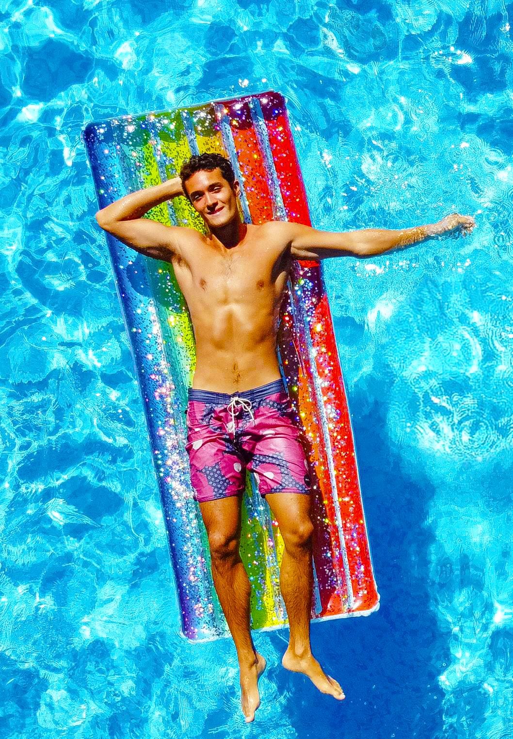 PoolCandy Classic Rainbow Deluxe 74" Pool Raft