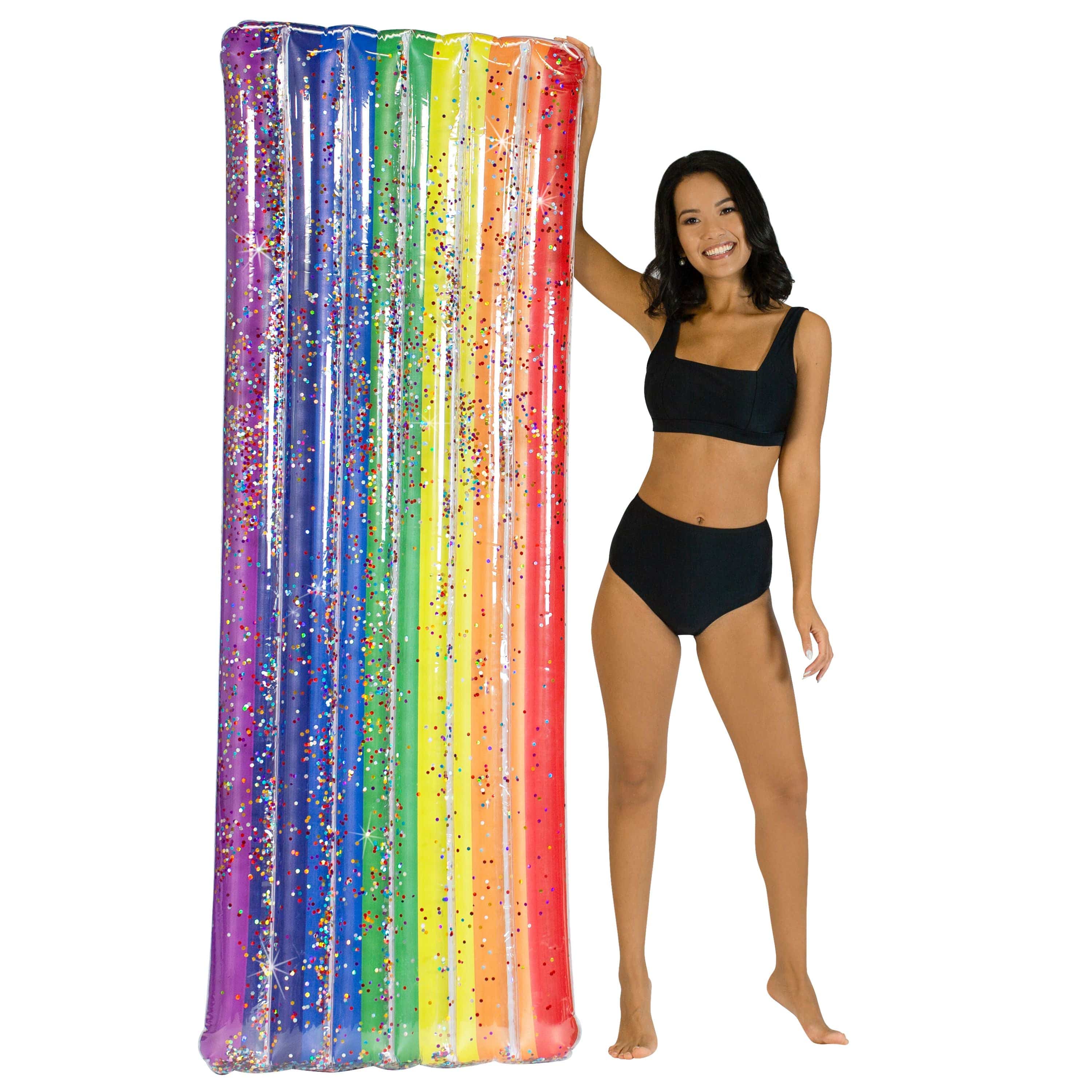Inflatable Rainbow Pool Raft Deluxe Large Size