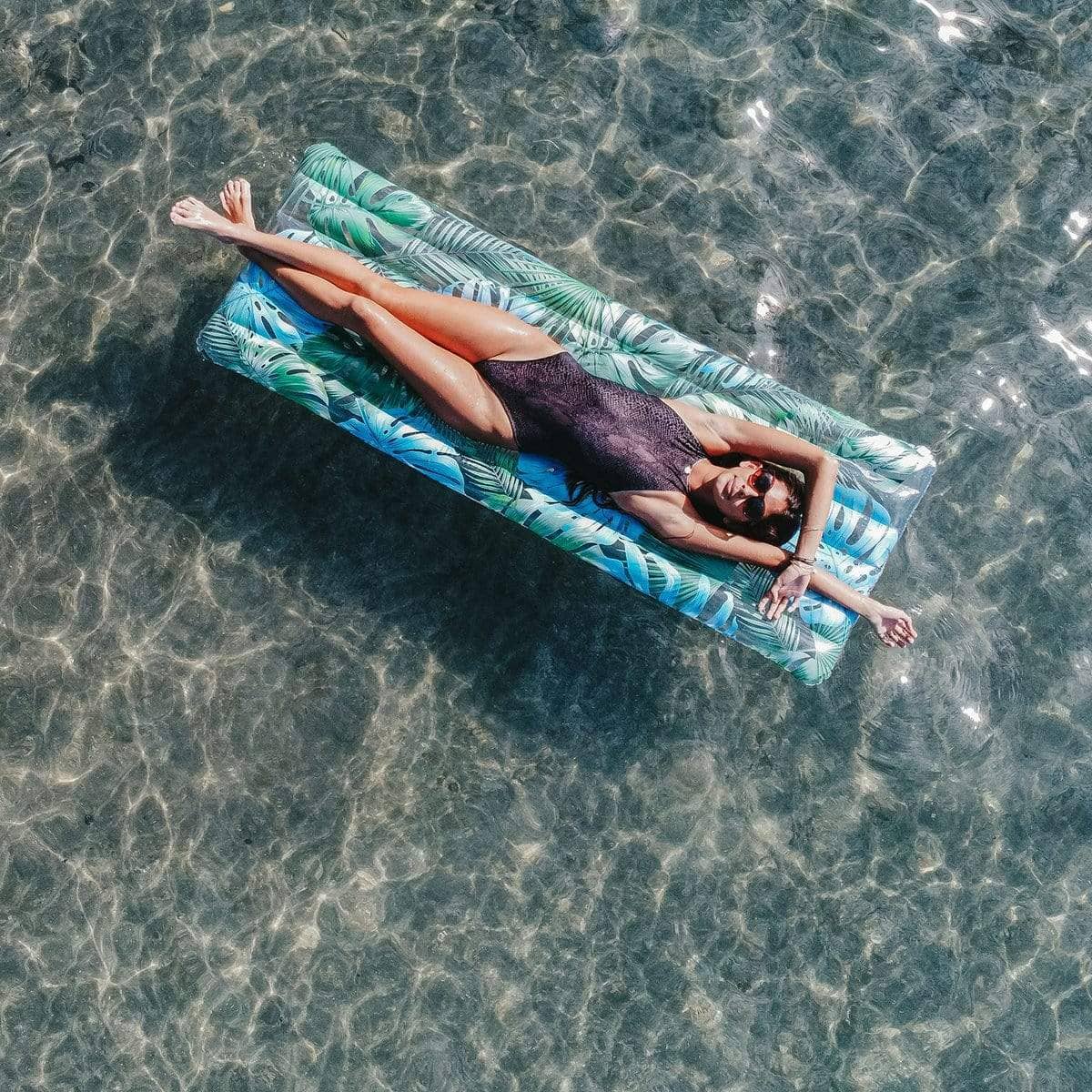 Inflatable Tropical Palms Print Pool Raft PoolCandy