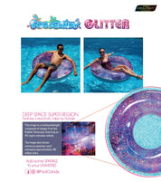 Inflatable Galaxy Deep Space Glitter Pool Tube PoolCandy
