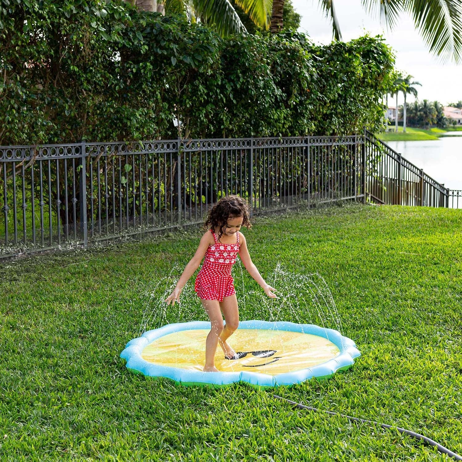 Water Splash Pad Sprinkle Good Vibes Sunshine Giant Size