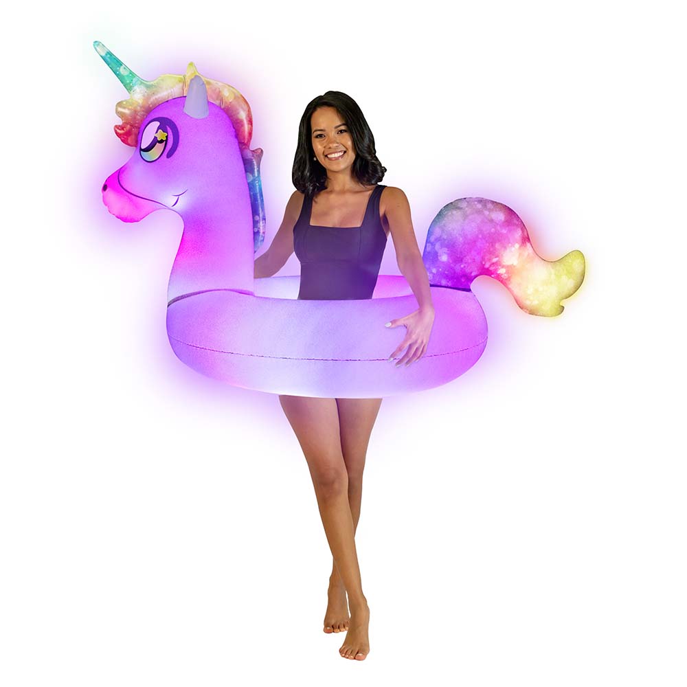 Inflatable Unicorn Illuminated LED Pool Tube Large Size – PoolCandy