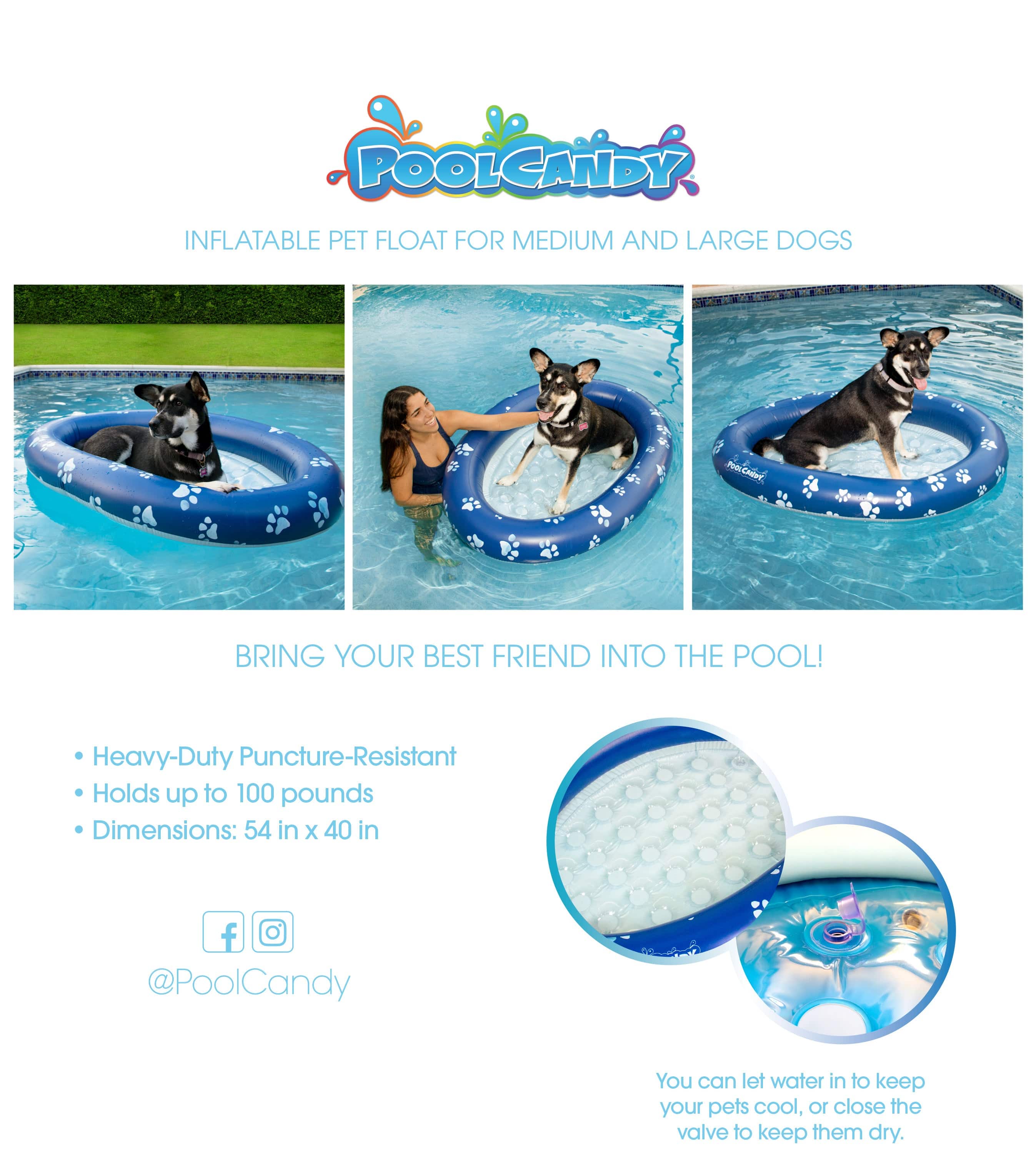 Inflatable Dog Pool Float Large Size