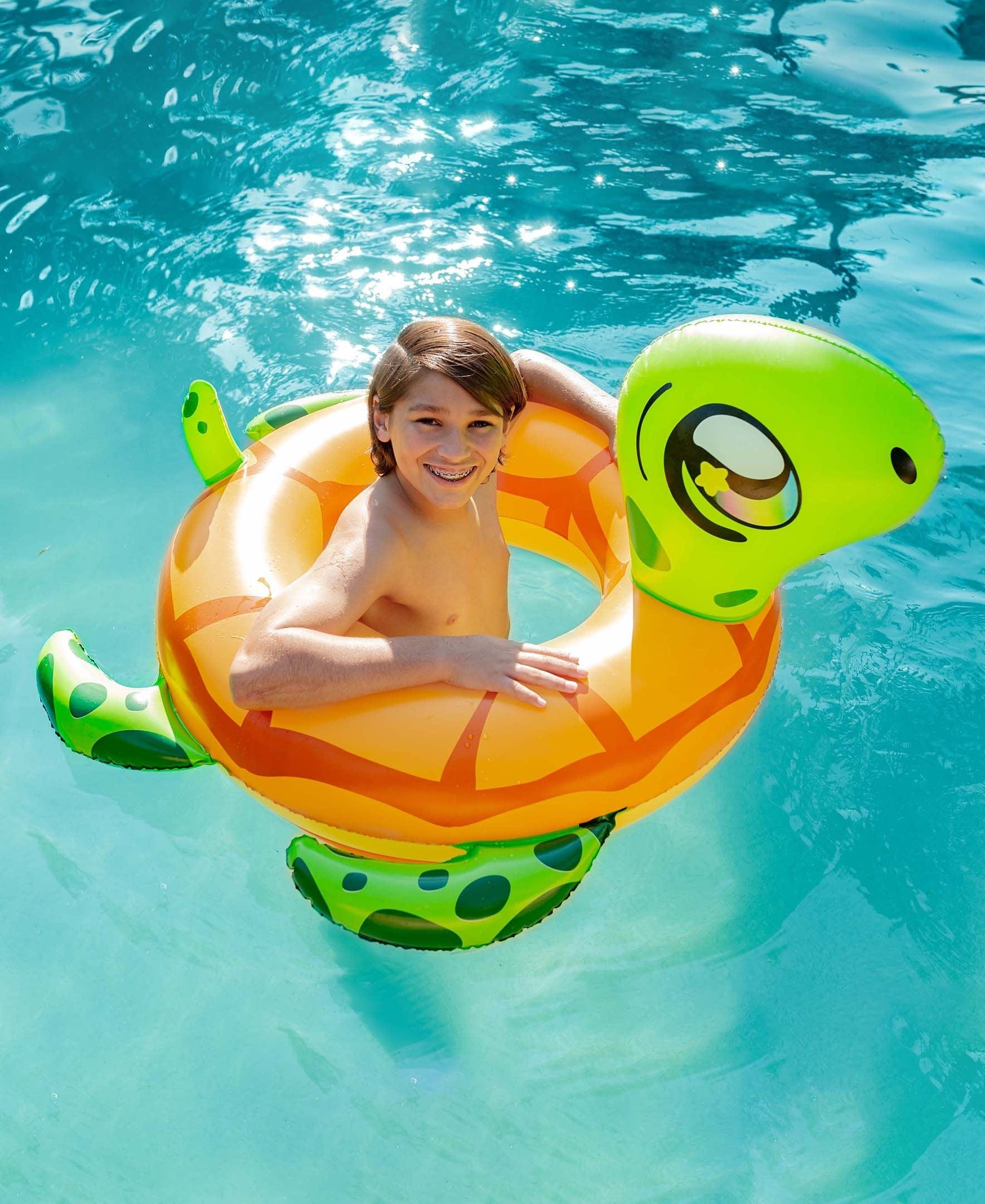 PoolCandy Inflatable Pool Tube Inflatable Sea Turtle Pool Tube 36 Inch