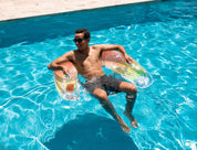 PoolCandy Inflatable Sun Chair Inflatable Sun Chair Rainbow Haze Glitter Large