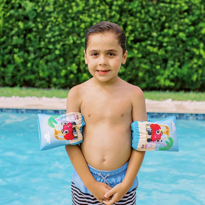 PoolCandy Inflatable Pool Floats Little Tikes Fabric Arm Floaties - Beach Blue