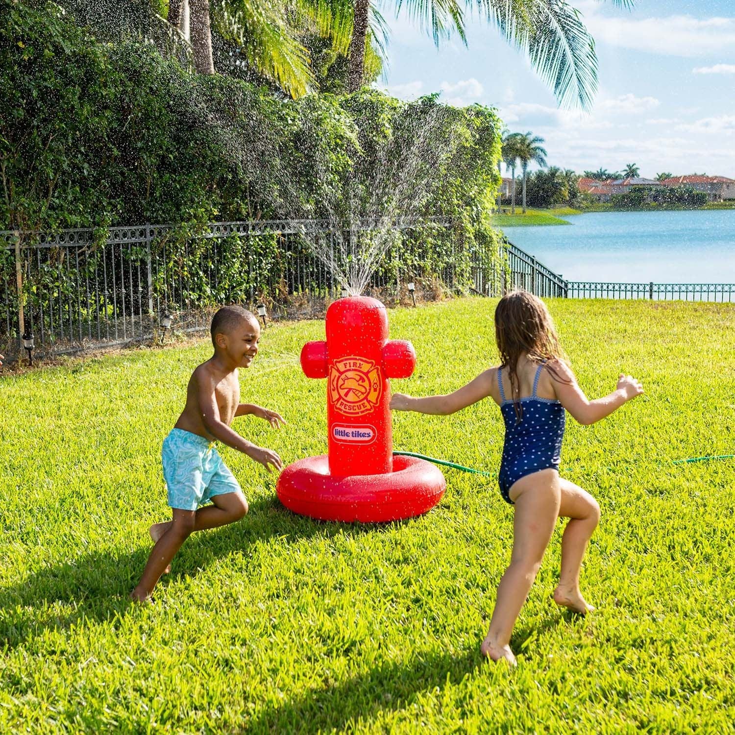 PoolCandy Inflatable Water Sprinkler Little Tikes Giant Fire Hydrant Inflatable Water Sprinkler