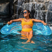 Inflatable Sun Chair Glitter Aqua Jumbo Size PoolCandy