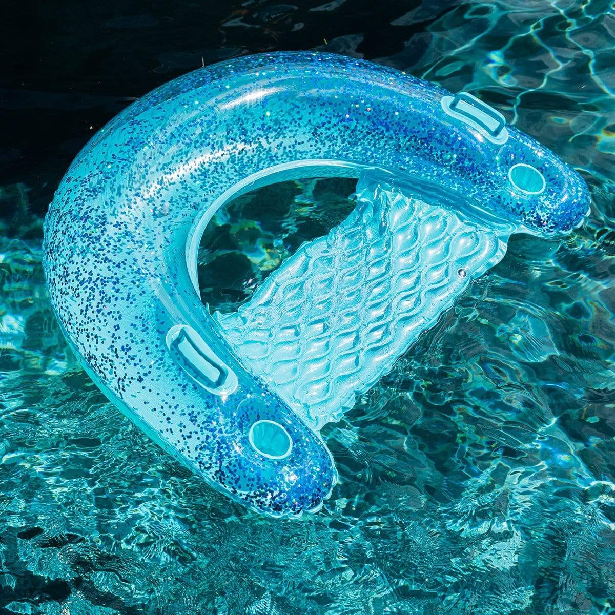 Jumbo Sun Chair Aqua Glitter PoolCandy