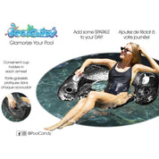 Inflatable Sun Chair Black Onyx Glitter Jumbo Size PoolCandy