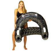Inflatable Sun Chair Black Onyx Glitter Jumbo Size PoolCandy