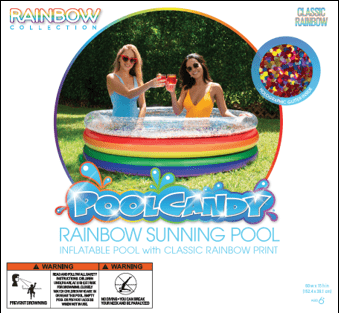 Inflatable Sunning Pool Classic Rainbow Glitter PoolCandy