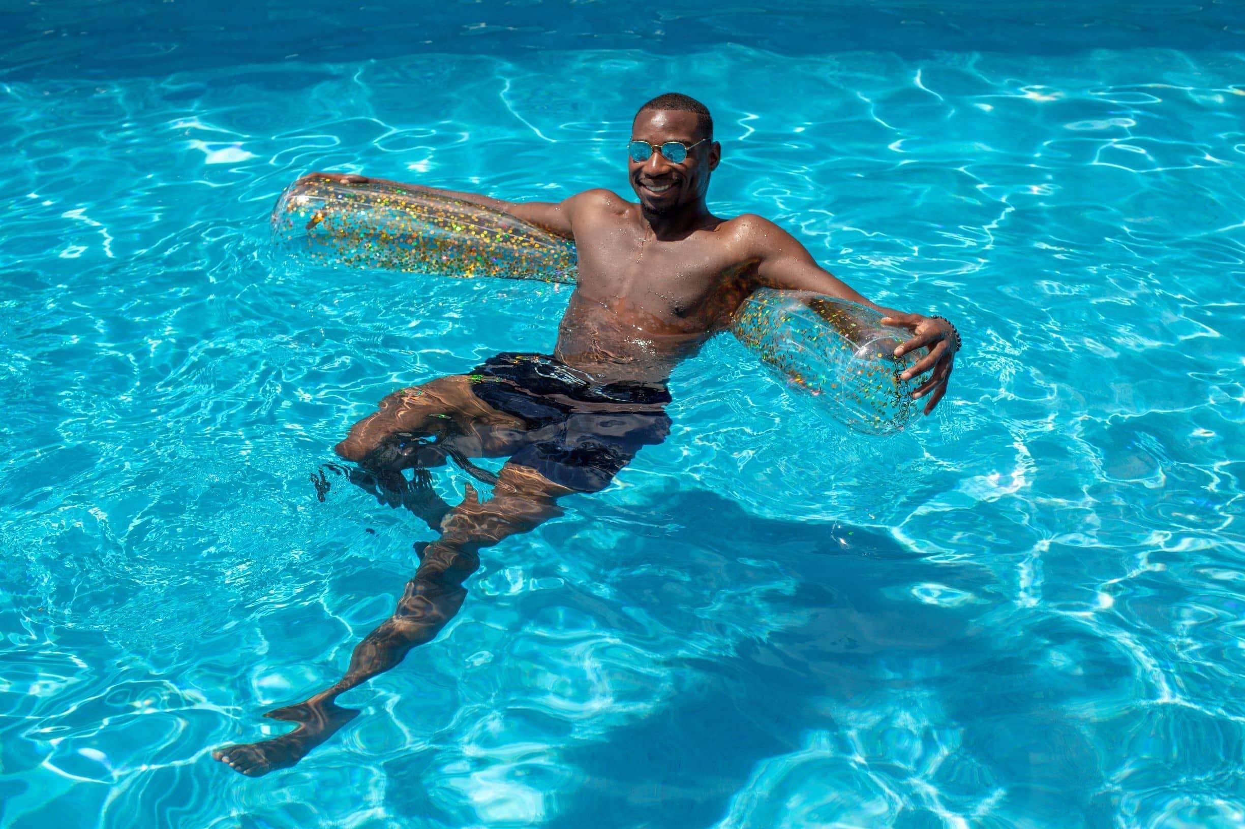 Inflatable Noodle Pool Float Gold Glitter Giant Size