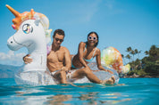 Gigantic Rainbow Unicorn Glitter Pool Raft PoolCandy