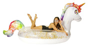 Gigantic Rainbow Unicorn Glitter Pool Raft PoolCandy