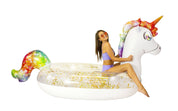 Gigantic Rainbow Unicorn Glitter Pool Raft PoolCandy