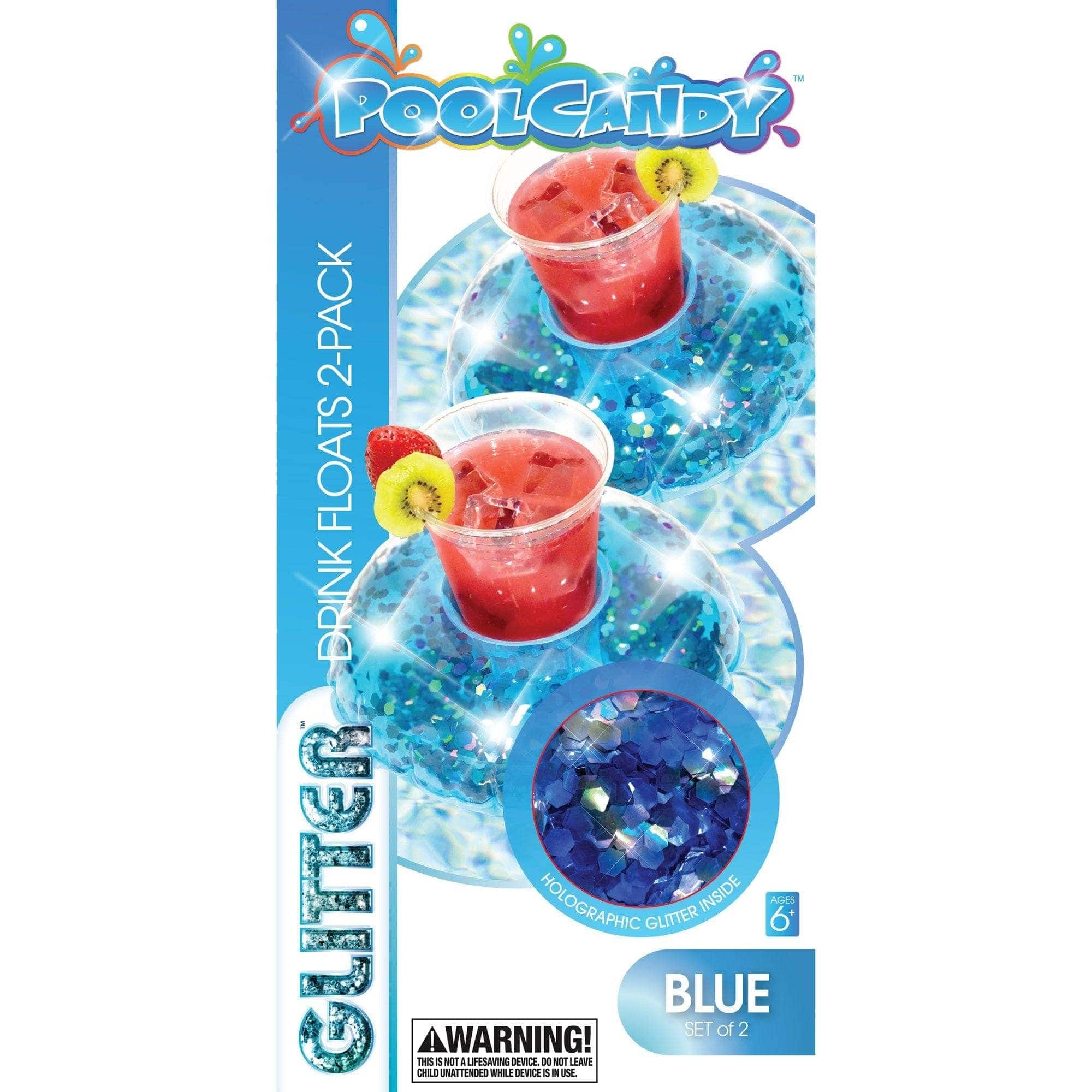 Drink Pool Float Set of two Blue Glitter PoolCandy