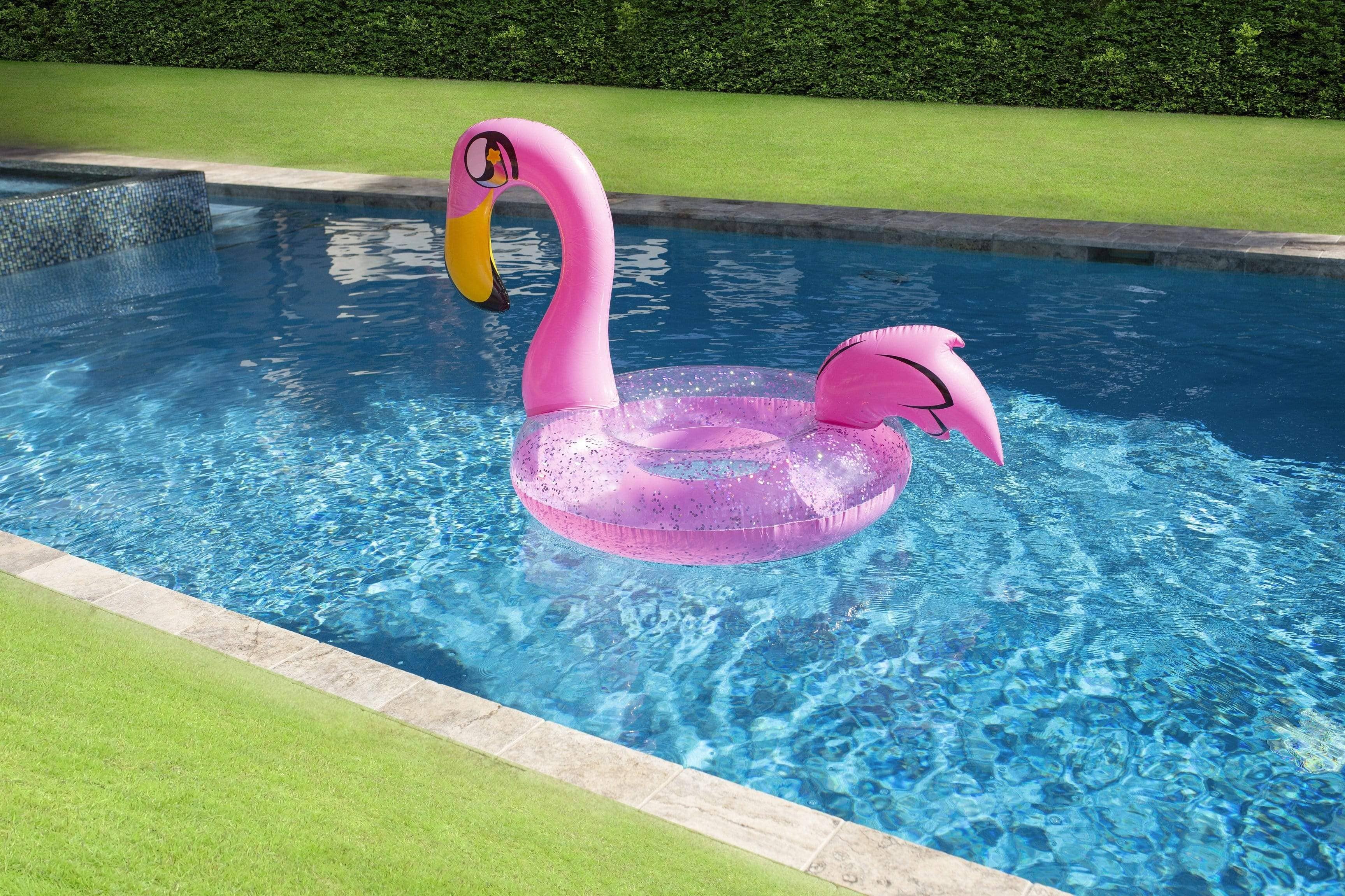 Inflatable Pool Tube Flamingo Animal Glitter PoolCandy